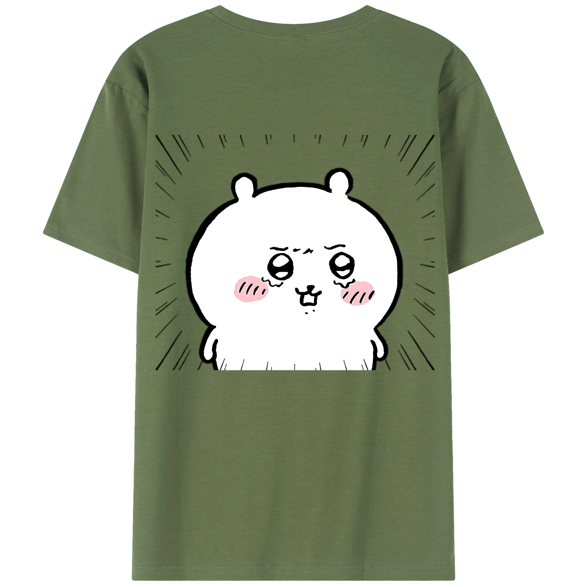 （画像用） ちいかわ ちいかわ Chii-kawa chiikawa 綿100％ メンズ半袖Tシャツ（バックプリント） 通気性